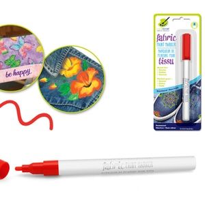 Permanent Fabric Paint Marker (Cherry Red)